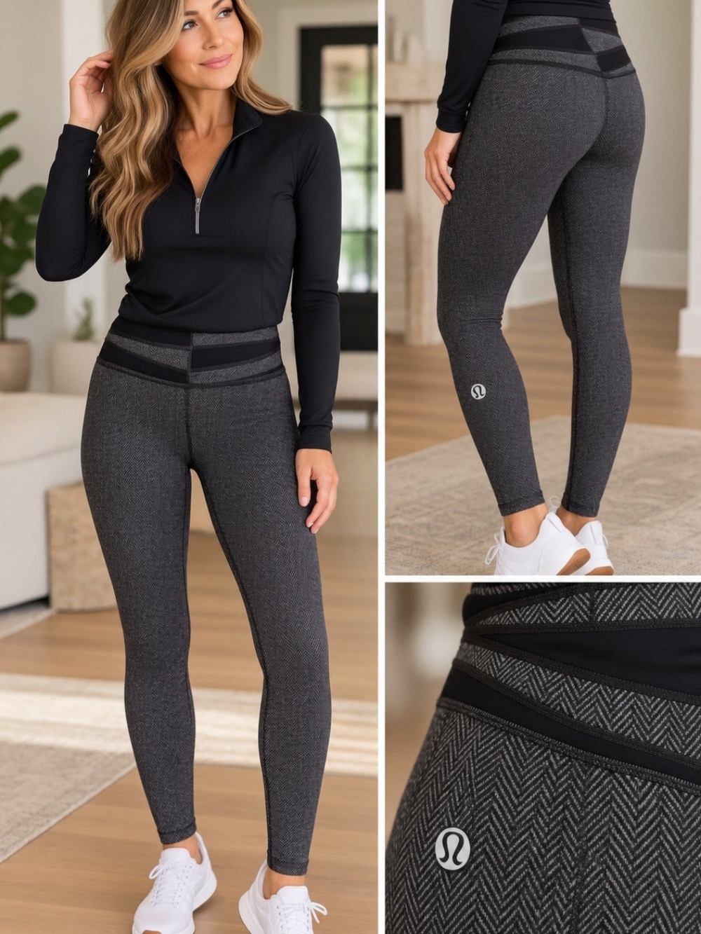 lululemon athletica High-Rise Herringbone Full-Length Leggings - Dark Gray